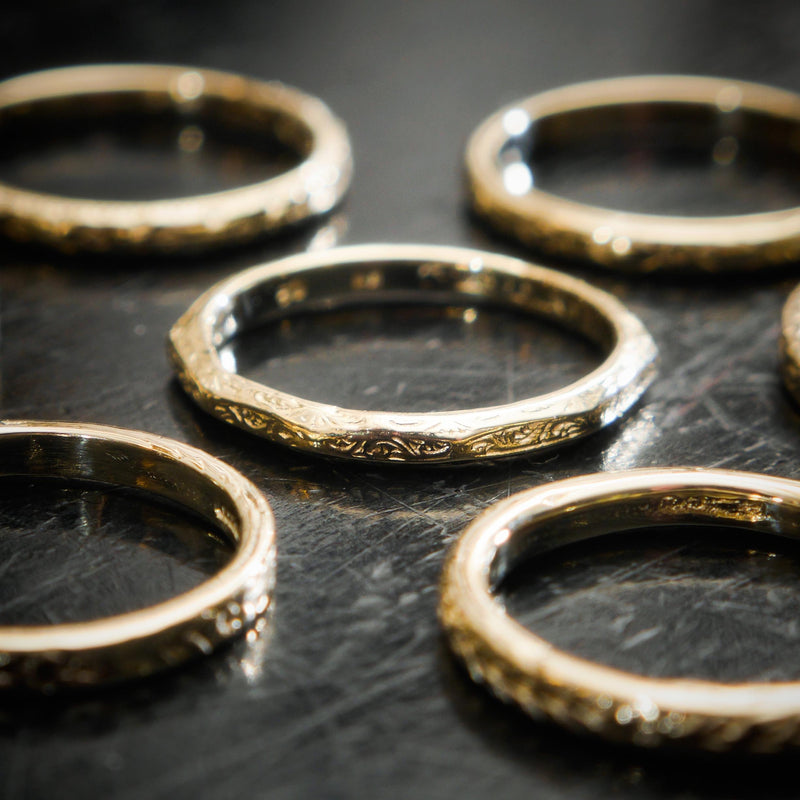 Vintage Style 'Decagon' 9ct Gold Vintage Style Wedding Ring