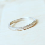 Vintage Style Size 'J' 'Decagon' 9ct White Gold Wedding Ring