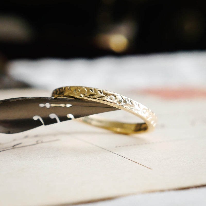 Vintage Style 'Florette' Gold Wedding Ring