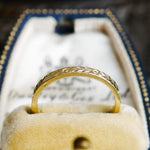 Vintage Style Size  'J' or US '5' 'Florette' Gold Wedding Ring
