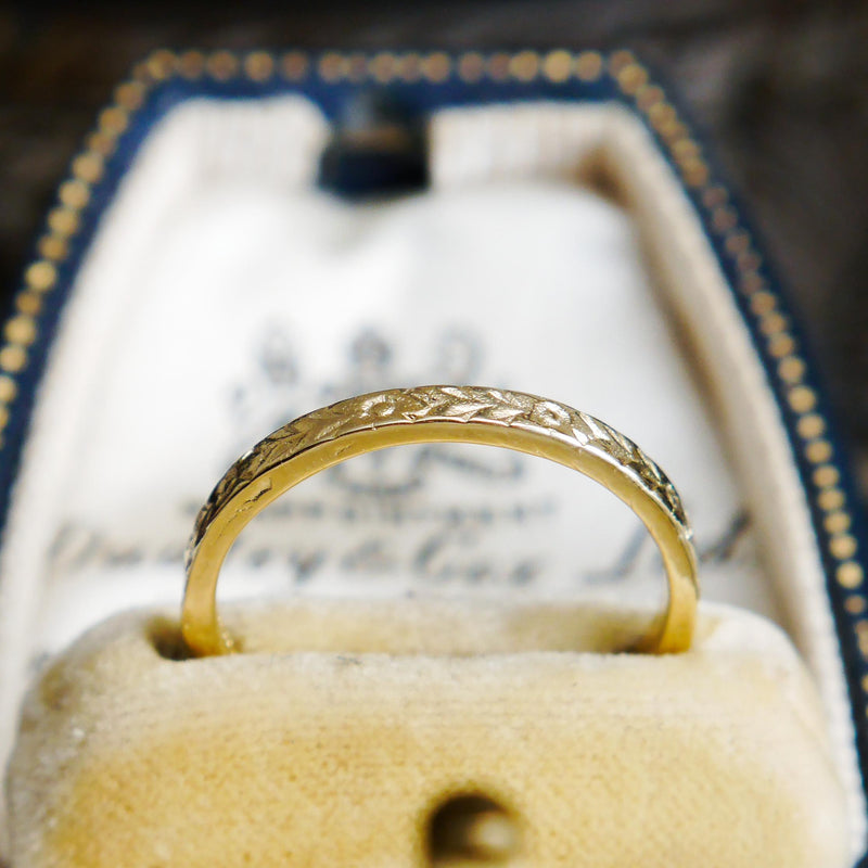 Vintage Style 'Florette' Gold Wedding Ring