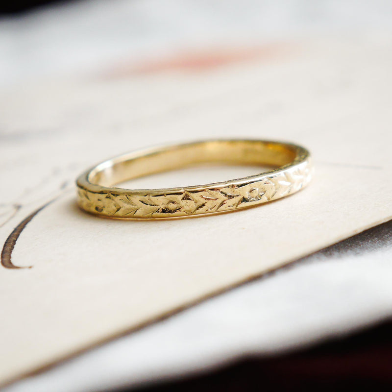 Vintage Style 'Florette' Gold Wedding Ring