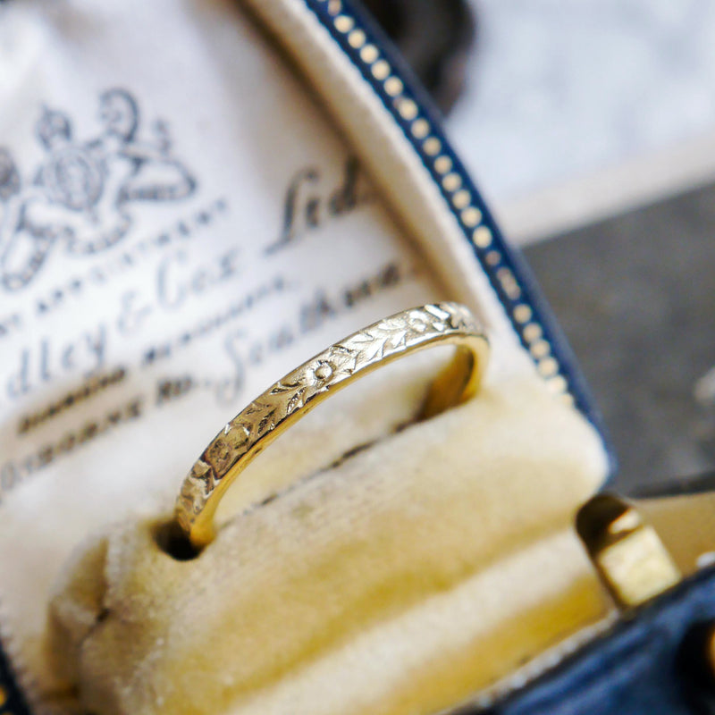 Vintage Style 'Florette' Gold Wedding Ring