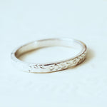 Vintage Style 'Flora' White Gold Wedding Ring