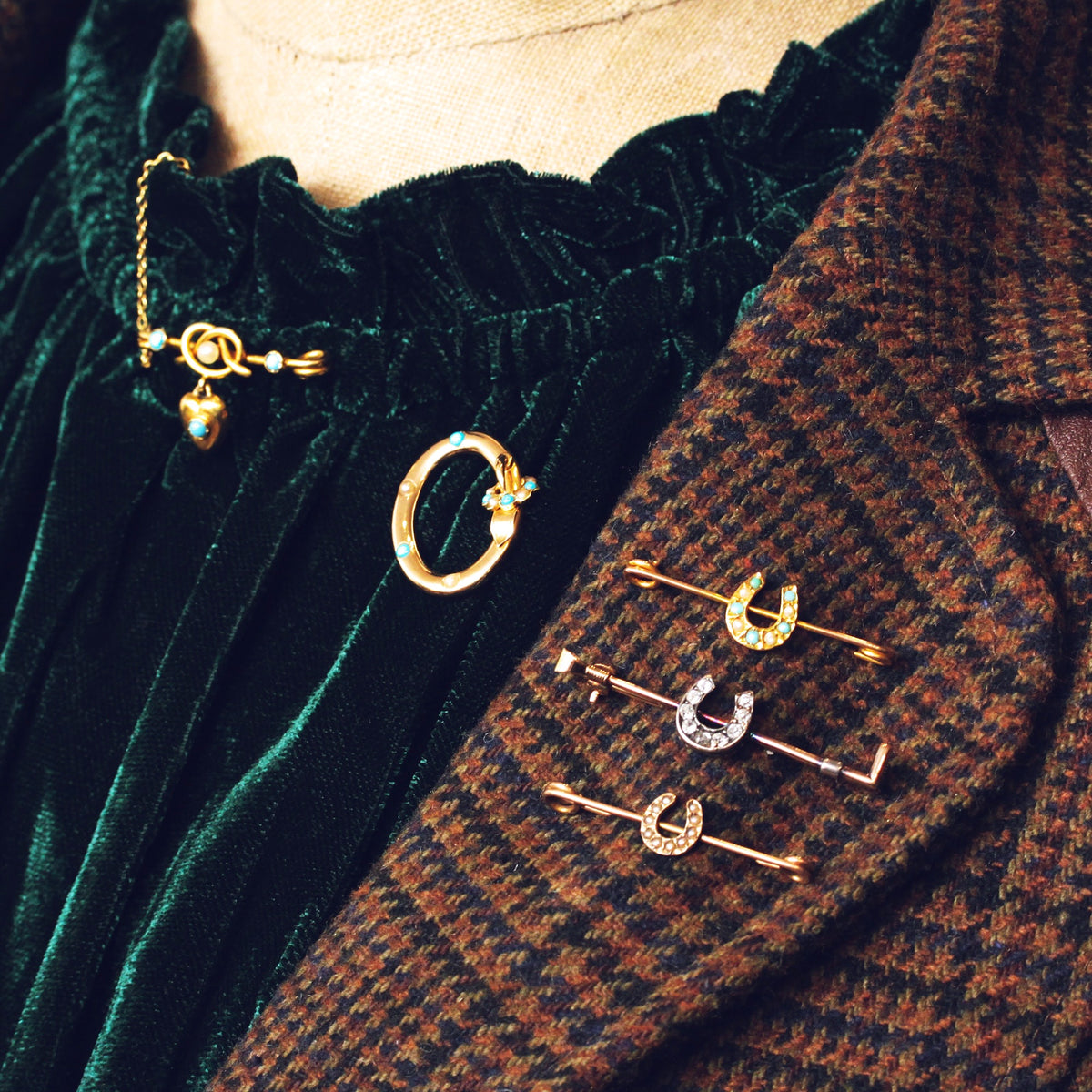 Victorian Diamond Riding Crop Stock Pin