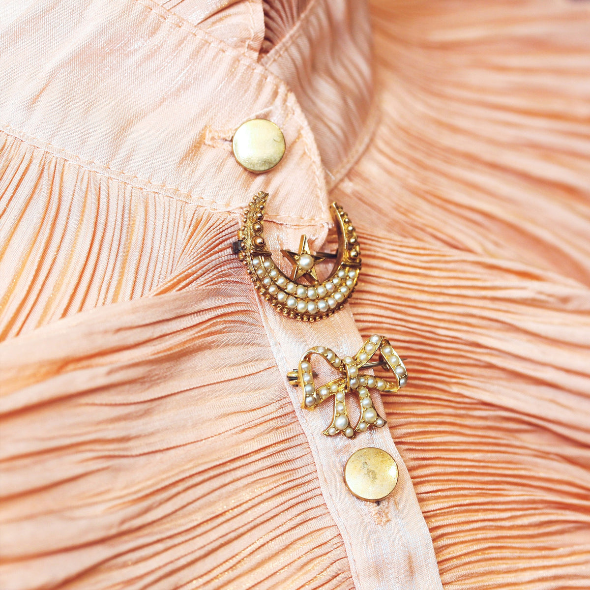 Late Victorian Crescent Moon Brooch