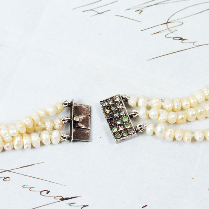 Vintage Triple Twisted Strand of Freshwater Pearls