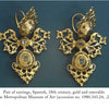 Provincial Iberian Rose Cut Diamond Earrings