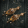 Antique French Cannetille Diamond Pearl Earrings