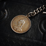 Fabulous Antique Date 1893 Silver 'Albert' Watch Chain with Lucky Sixpence