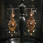 Antique French Pearl and Diamond Earrings