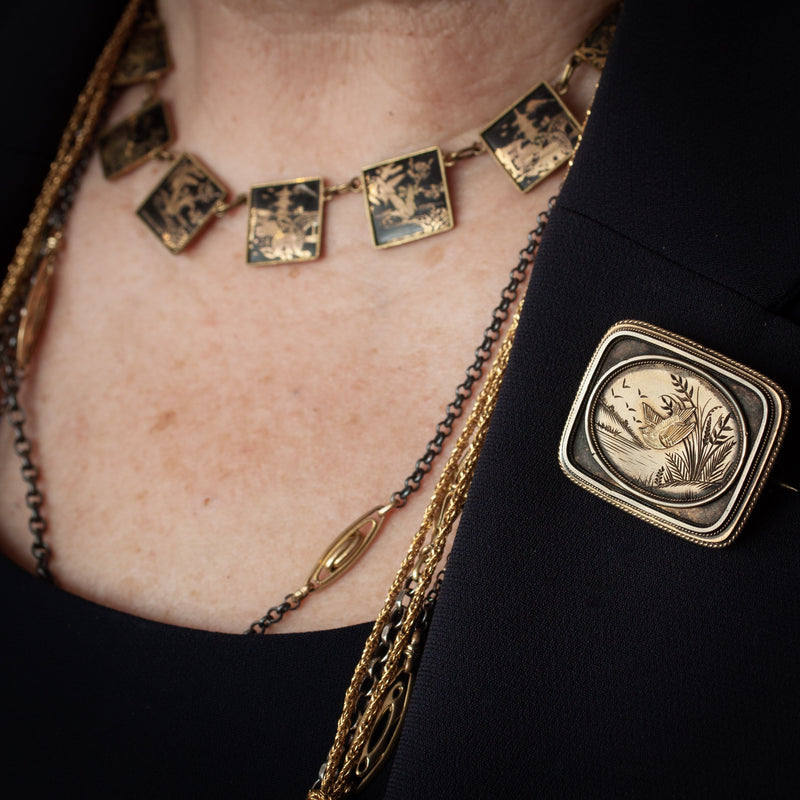 Wondrous Vintage Japanese Enamel Necklace