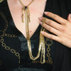 Amazing Vintage 14K Gold Slider Long Guard Chain
