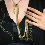 Amazing Vintage 14K Gold Slider Long Guard Chain