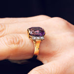 Special Lovely! Vintage Amethyst & Diamond Cocktail Ring