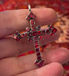 Antique Georgian Iberian Foiled Garnet Cross