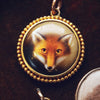 Locket Backed Miniature of a Fox Painted by W B Ford