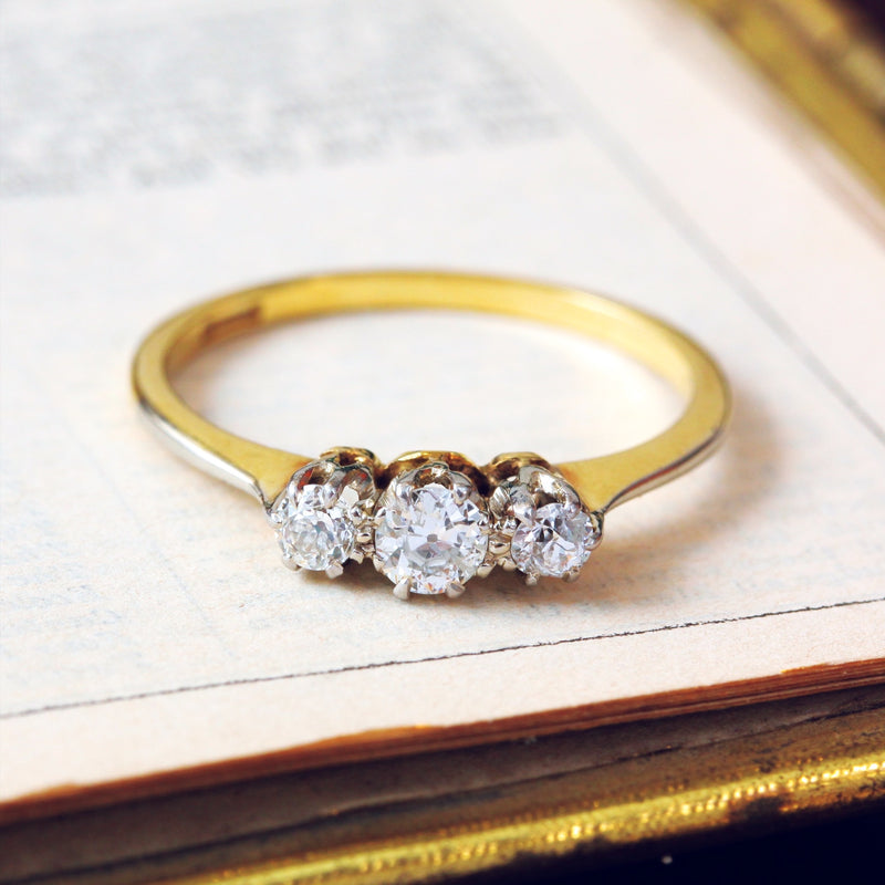 Vintage Trilogy Diamond Engagement Ring