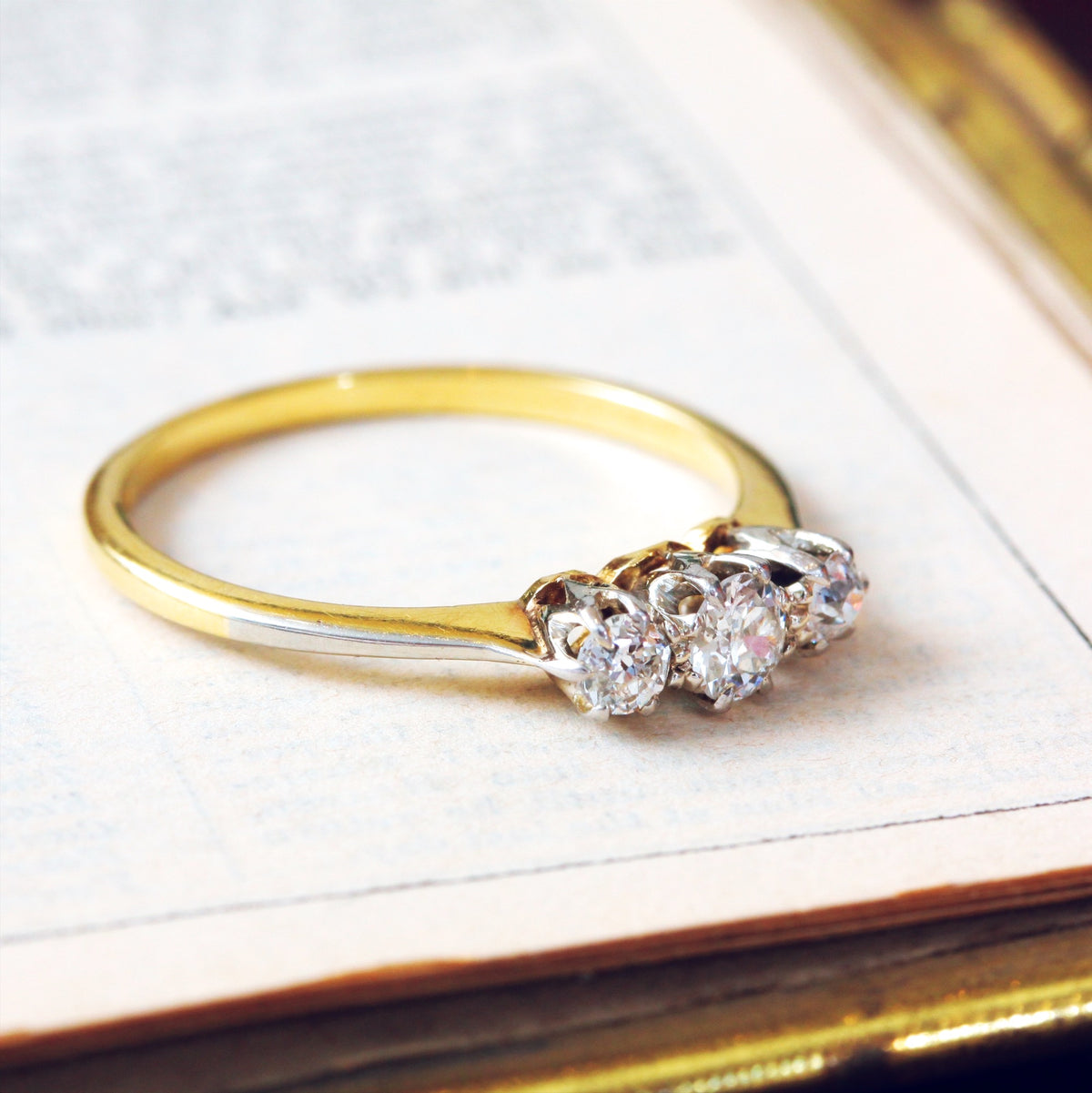 Vintage Trilogy Diamond Engagement Ring