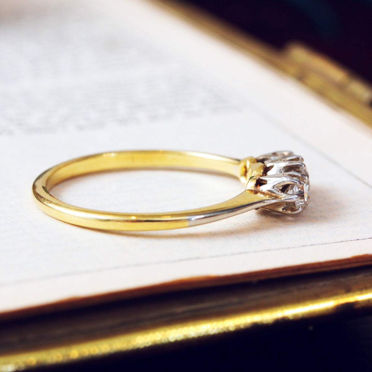 Darling Sparkle! Vintage Trilogy Diamond Engagement Ring