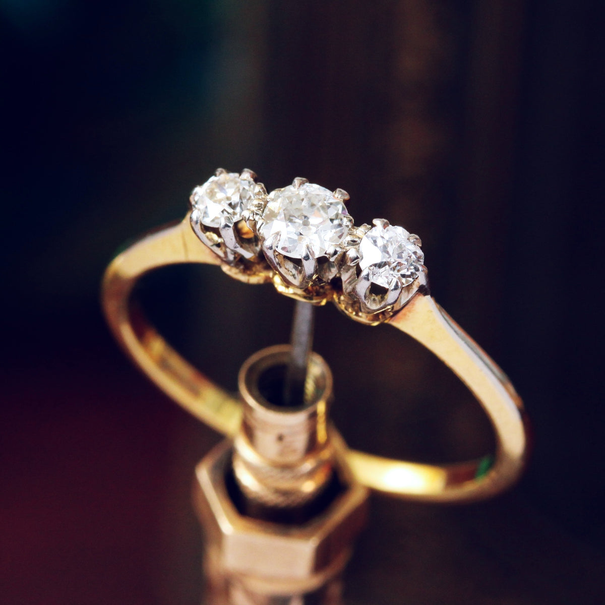 Vintage Trilogy Diamond Engagement Ring