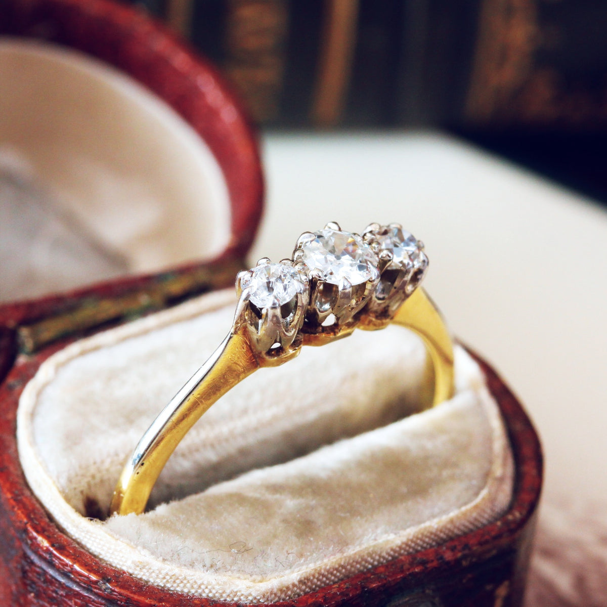 Vintage Trilogy Diamond Engagement Ring