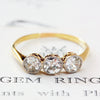 Vintage Hand Cut Diamond Trilogy Ring