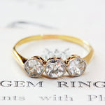 Vintage Hand Cut Diamond Trilogy Ring