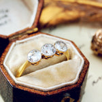 Vintage Hand Cut Diamond Trilogy Ring