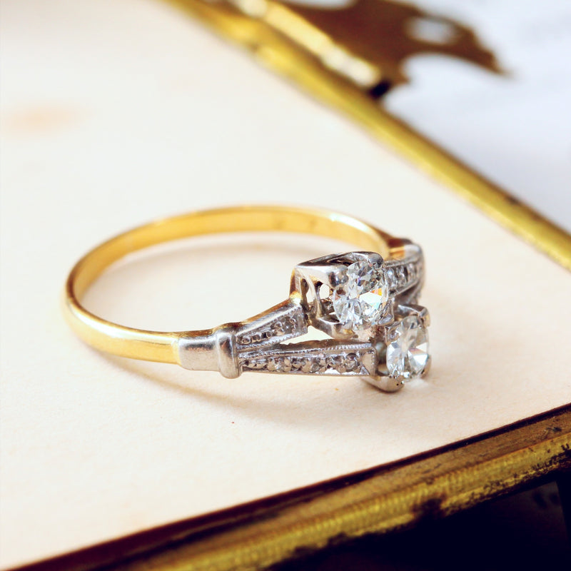 Vintage Diamond 'Toi et Moi' Ring