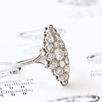 Vintage Platinum Marquise Diamond Cluster Ring