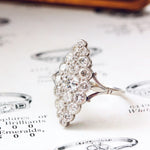 Vintage Platinum Marquise Diamond Cluster Ring