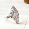 Vintage Platinum Marquise Diamond Cluster Ring