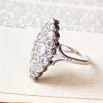 Fine Lovely! Vintage Platinum Marquise Diamond Cluster Ring