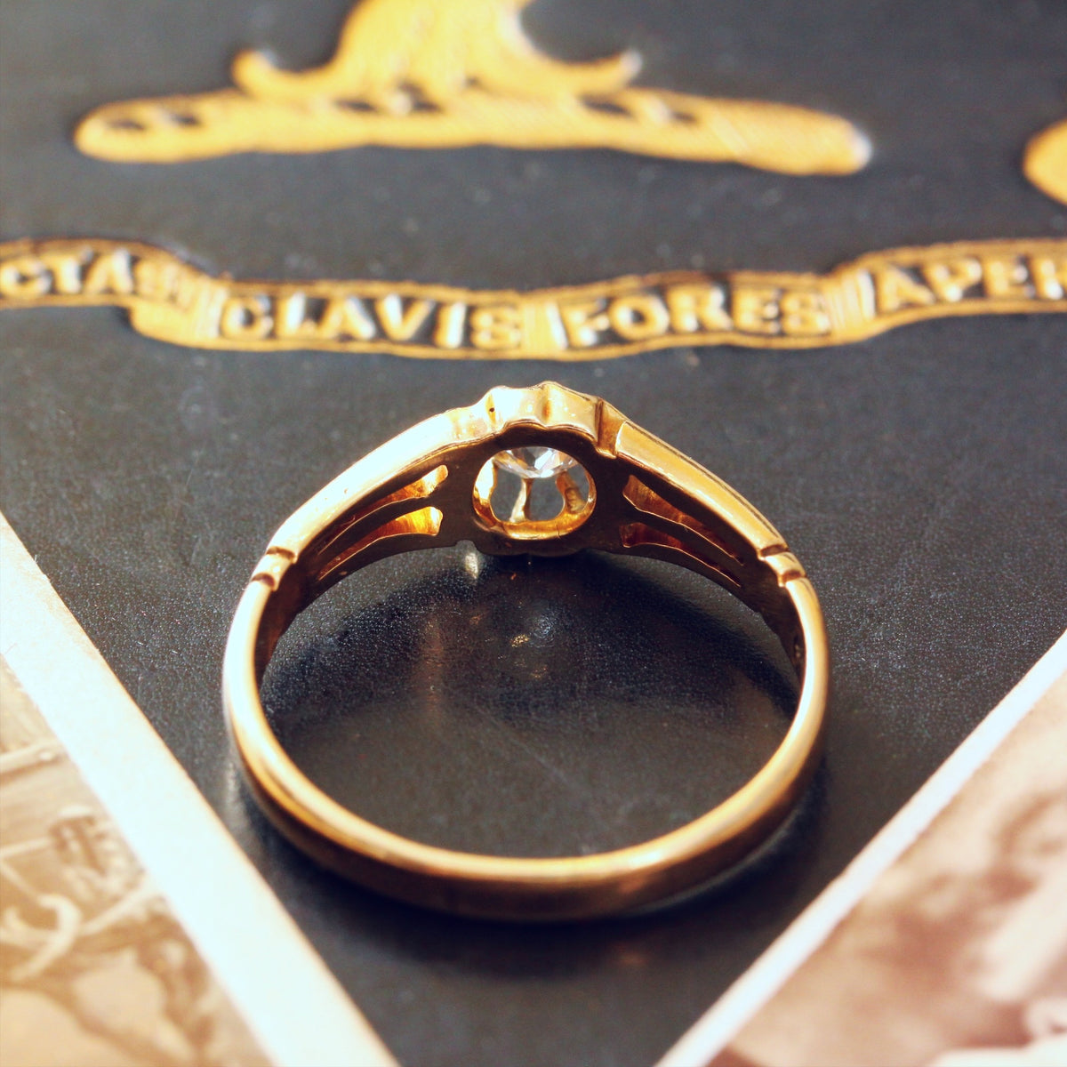 Splendid Date 1892 Hand Cut Gents Diamond Ring