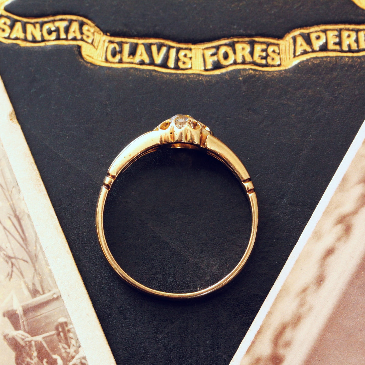 Splendid Date 1892 Hand Cut Gents Diamond Ring