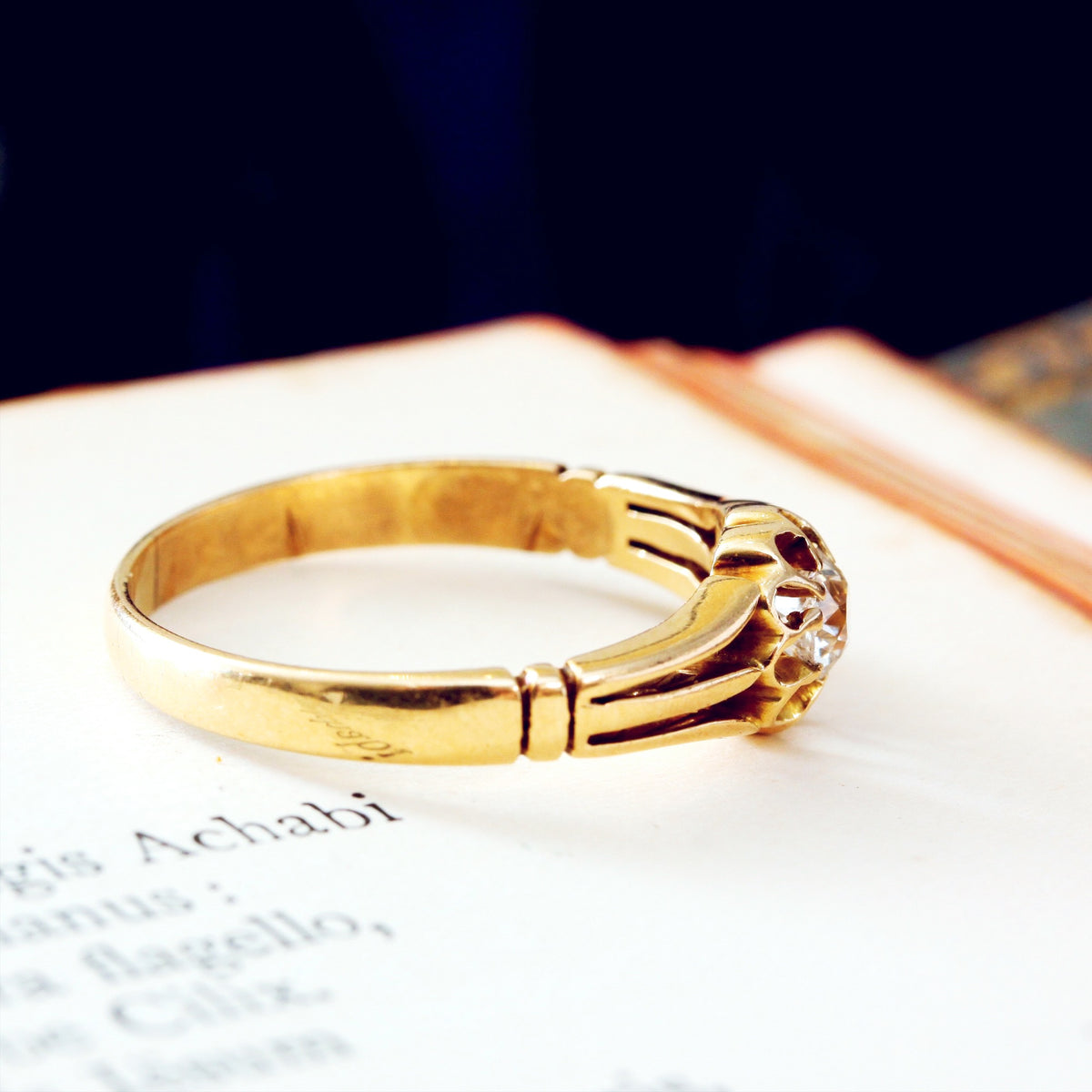 Splendid Date 1892 Hand Cut Gents Diamond Ring