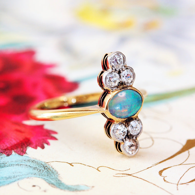 Antique Opal & Diamond Dress Ring