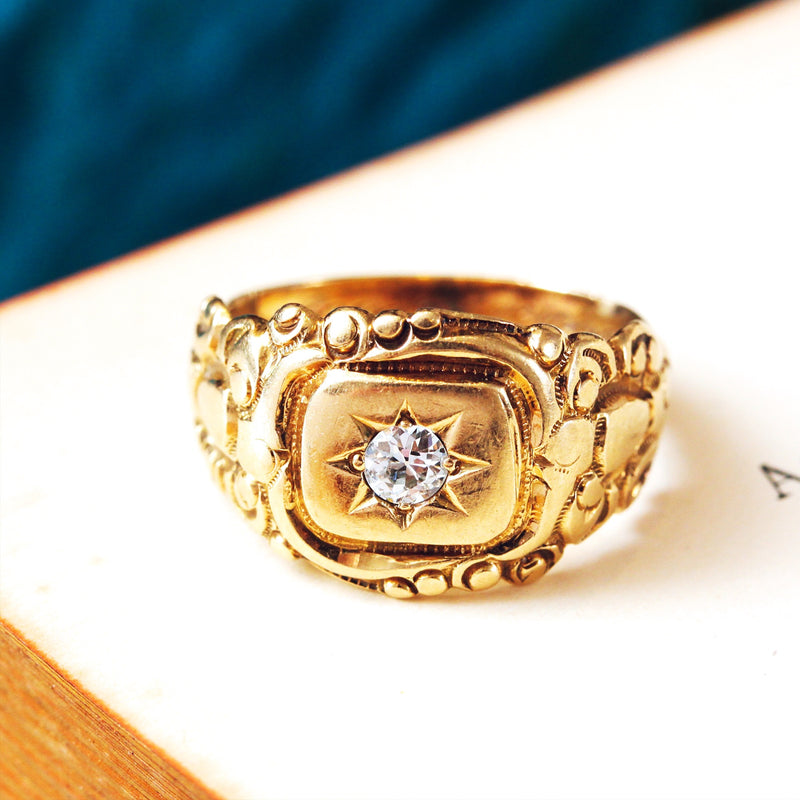 Antique 'Papa to Helen' Date 1916 Diamond Ring