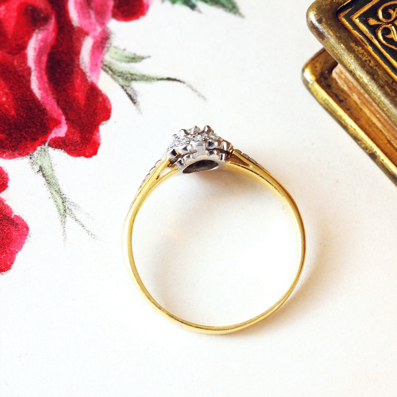 Vintage Perfection Diamond Daisy Engagement Ring