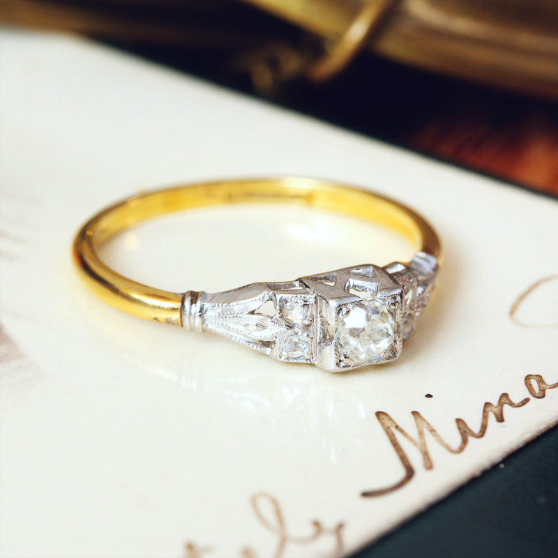 Vintage Old Cut Diamond Engagement Ring