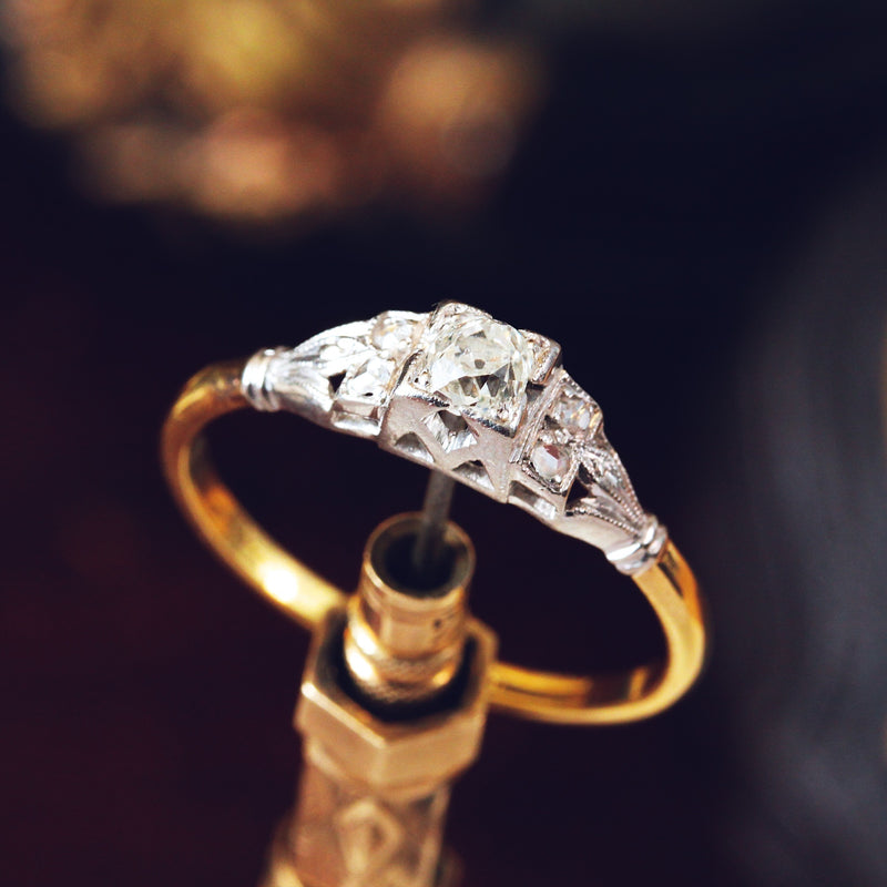 Coveted Vintage Old Cut Diamond Engagement Ring