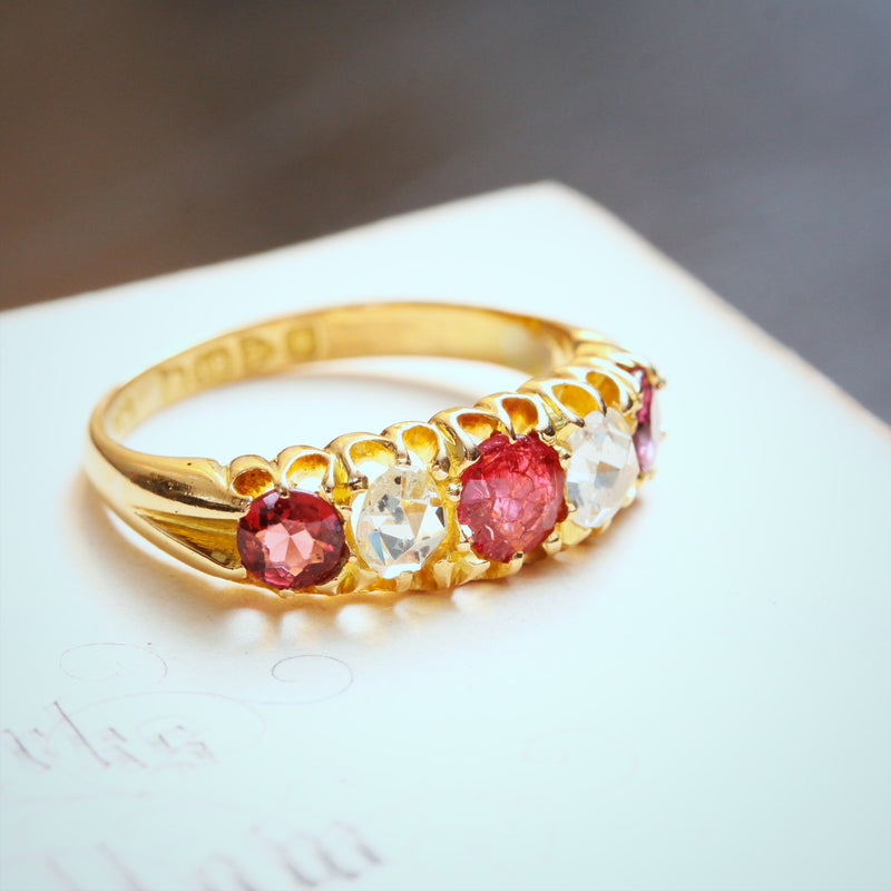 Grand Date 1906 Spinel & Rose Cut Diamond Ring