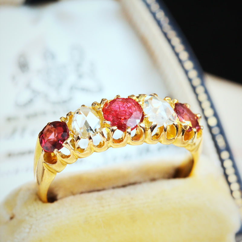 Grand Date 1906 Spinel & Rose Cut Diamond Ring