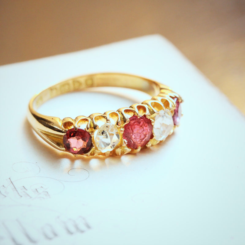 Grand Date 1906 Spinel & Rose Cut Diamond Ring