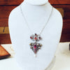 Antique Austro-Hungarian Silver Flat Cut Garnet Pendant