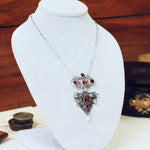 Antique Austro-Hungarian Silver Flat Cut Garnet Pendant