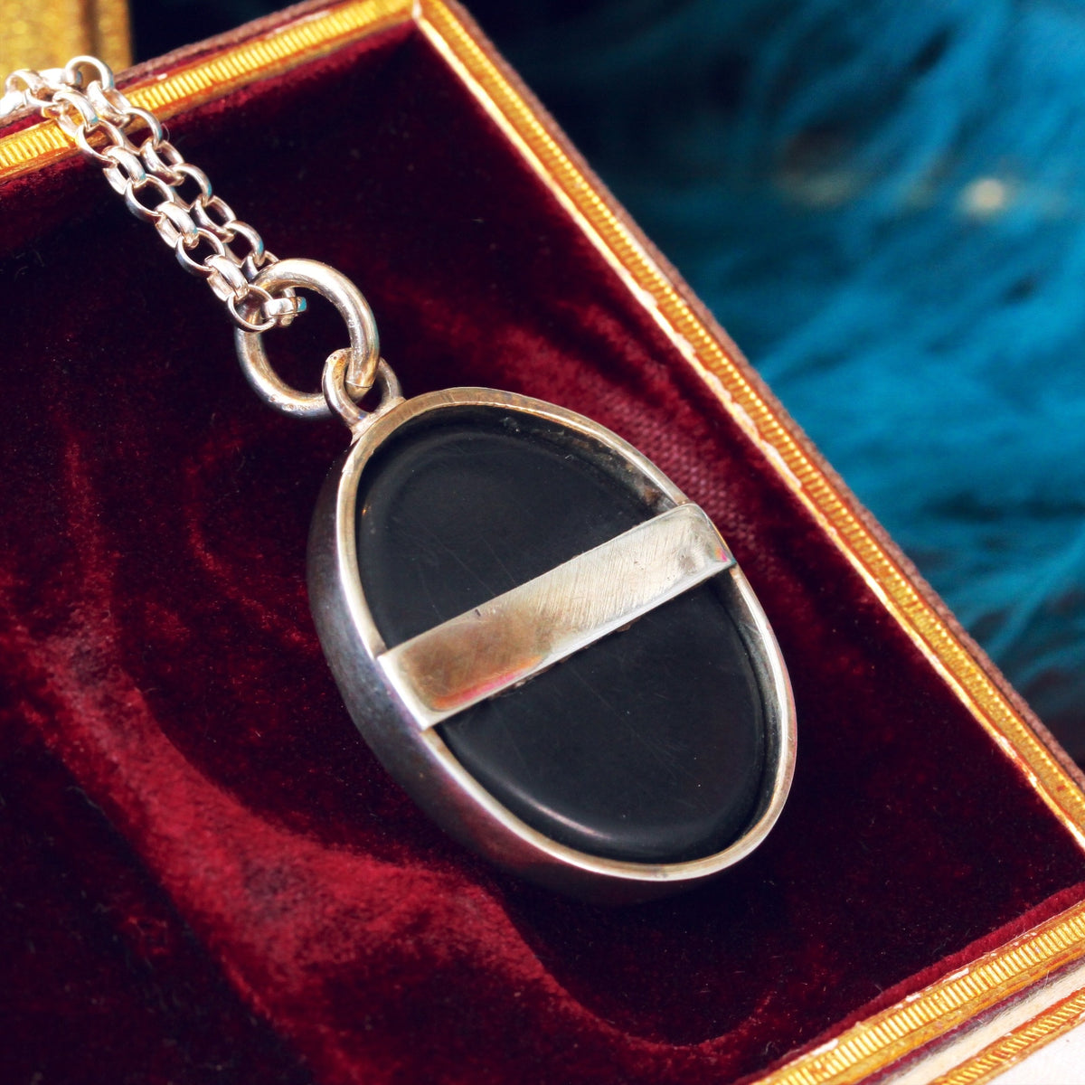 Antique Whitby Jet & Shell Cameo Pendant