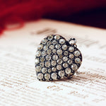 Antique Victorian Sparkled Heart Brooch