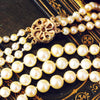 Vintage Triple Row Unbleached Cultured Pearl Necklace